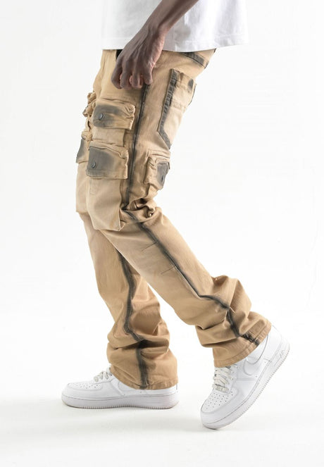 Stacked cargo jeans khaki utility style trendy outfit