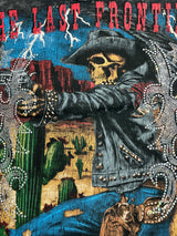 streetwear graphic t shirt studded rhinestone last frontier design