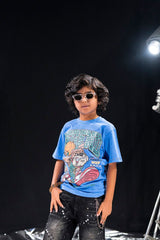 streetwear kids heavy cotton t shirt rhinestone legend design outfit