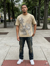 streetwear graphic t shirt studded rhinestone spirit design