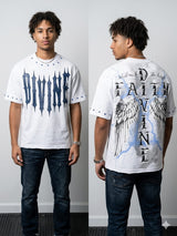 Urban outfit featuring a studded graphic T-shirt