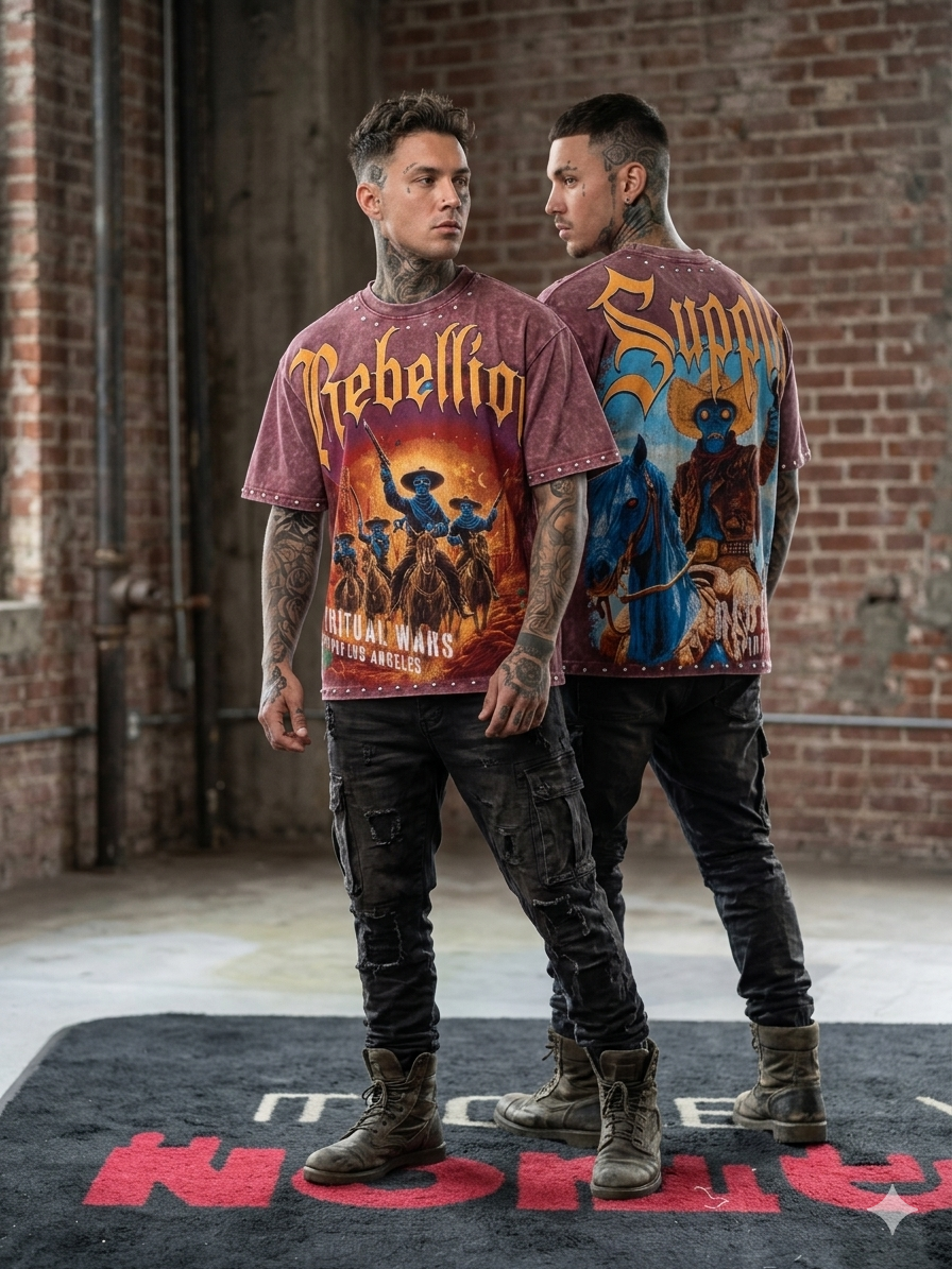 supply spiritual war studded rhinestone t shirt multi color streetwear drip