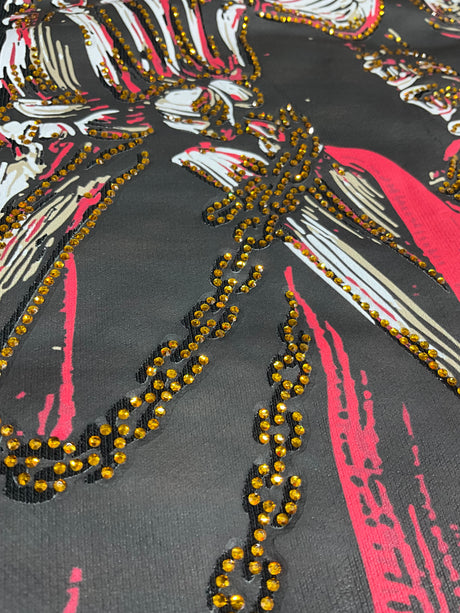 Trending black rhinestone T-shirt styled for 2026 streetwear