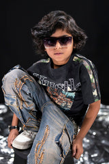 trending kids rhinestone studded hustle t shirt oversized black streetwear vibe