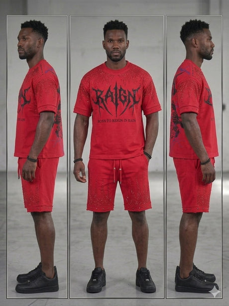 Trending rhinestone short set styled for 2026 streetwear