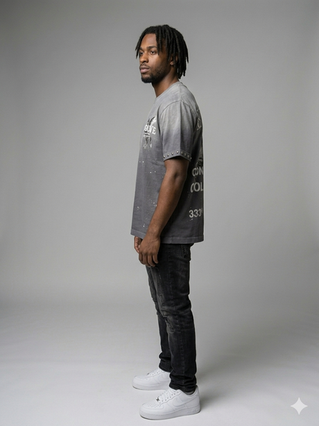 trendy grey wash t shirt studded evolve streetwear fashion