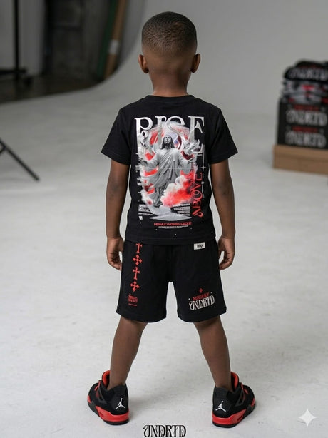 trendy kids streetwear outfit Undrtd rise above matching short set