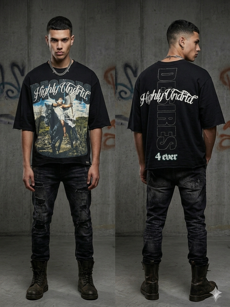 multicolor Undrtd Desires rhinestone t-shirt featuring premium streetwear graphic