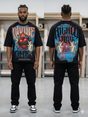Undrtd Divine studded rhinestone 3/4 sleeve legacy premium t-shirt in black with front graphic design