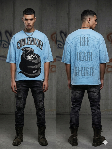 verselli oblivion rhinestone tee sky blue streetwear drip