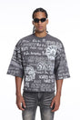 Wolf grey cropped T-shirt sporty streetwear outfit style